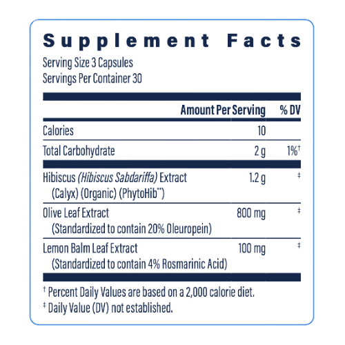 hiburil supplement facts box