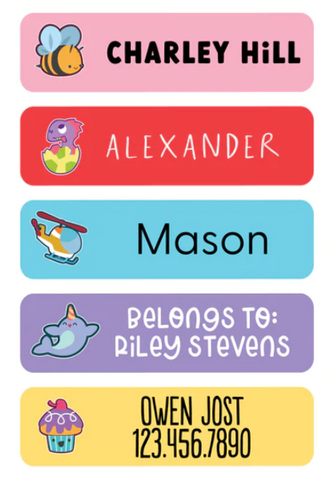 personalized dishwasher safe name labels for kids rectangle