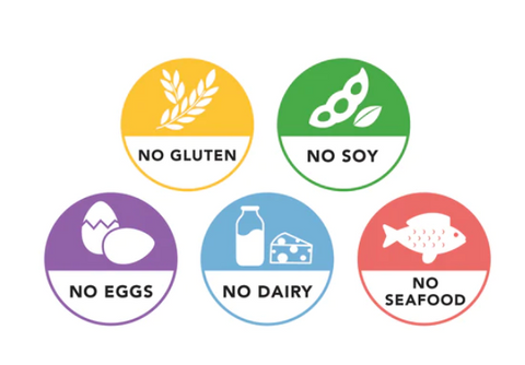 waterproof allergy labels no dairy no soy no gluten no eggs