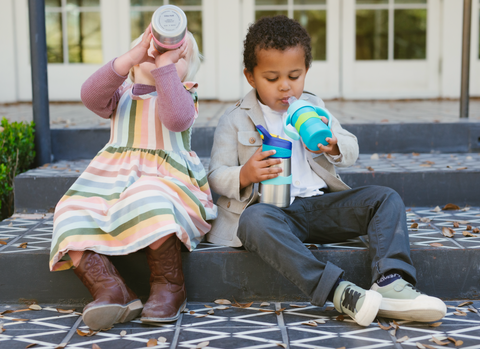 young children outside playing