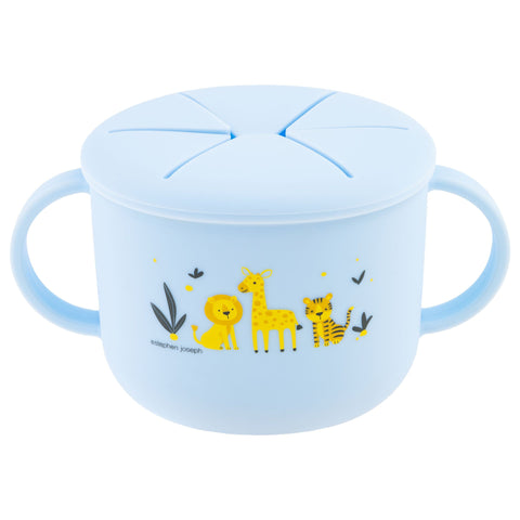 silicone snack cup with zoo animals