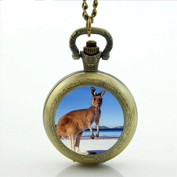 Red Kangaroo Pocket Watch | Helping Animals At Risk