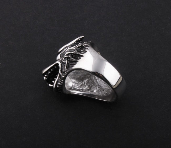 Wolf Steel Ring | Helping Animals At Risk