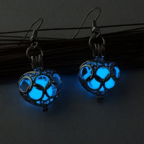 blue glow in the dark earrings