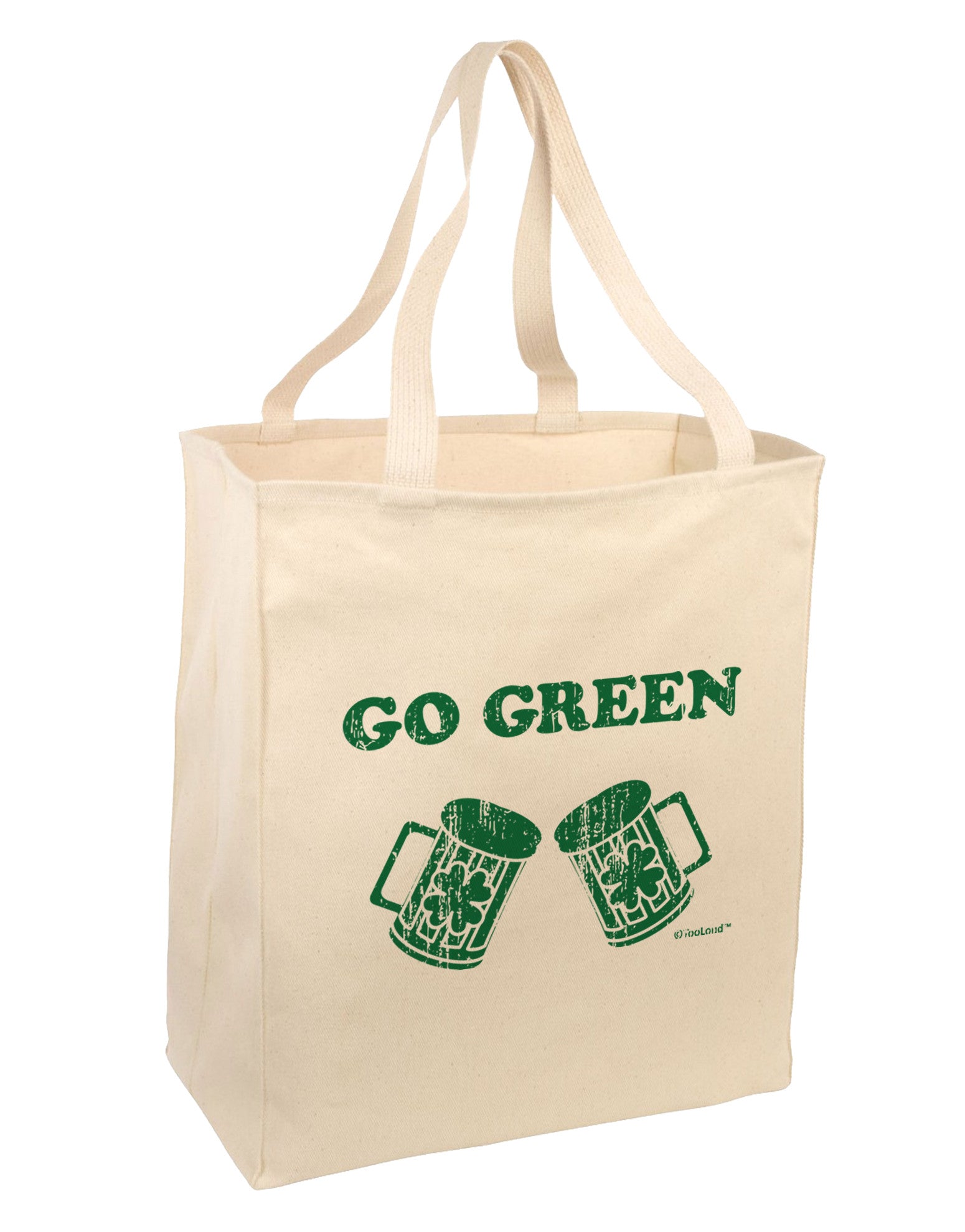 Go Green - St. Patrick‘s Day Green Beer Large Grocery Tote Bag b - Davson Sales