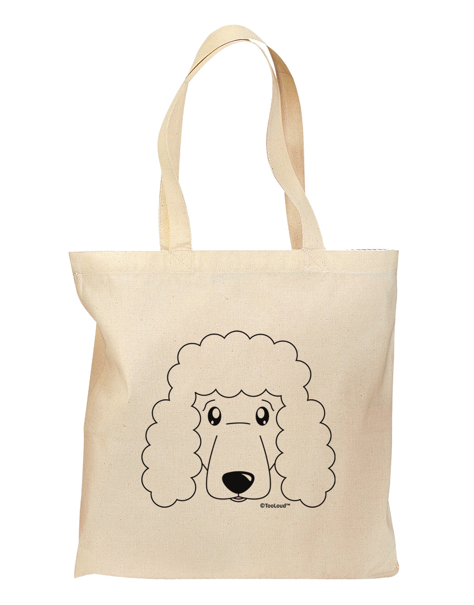 Cute Poodle Dog - White Grocery Tote Bag by TooLoud - Davson Sales