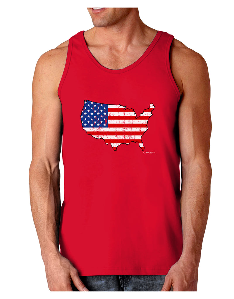 United States Cutout - American Flag Distressed Dark Loose Tank Top by ...