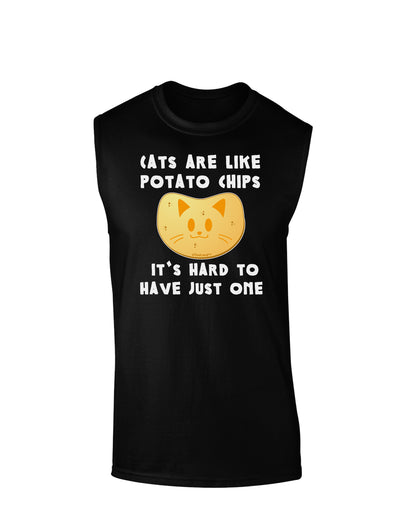 Cats Are Like Potato Chips Dark Muscle Shirt