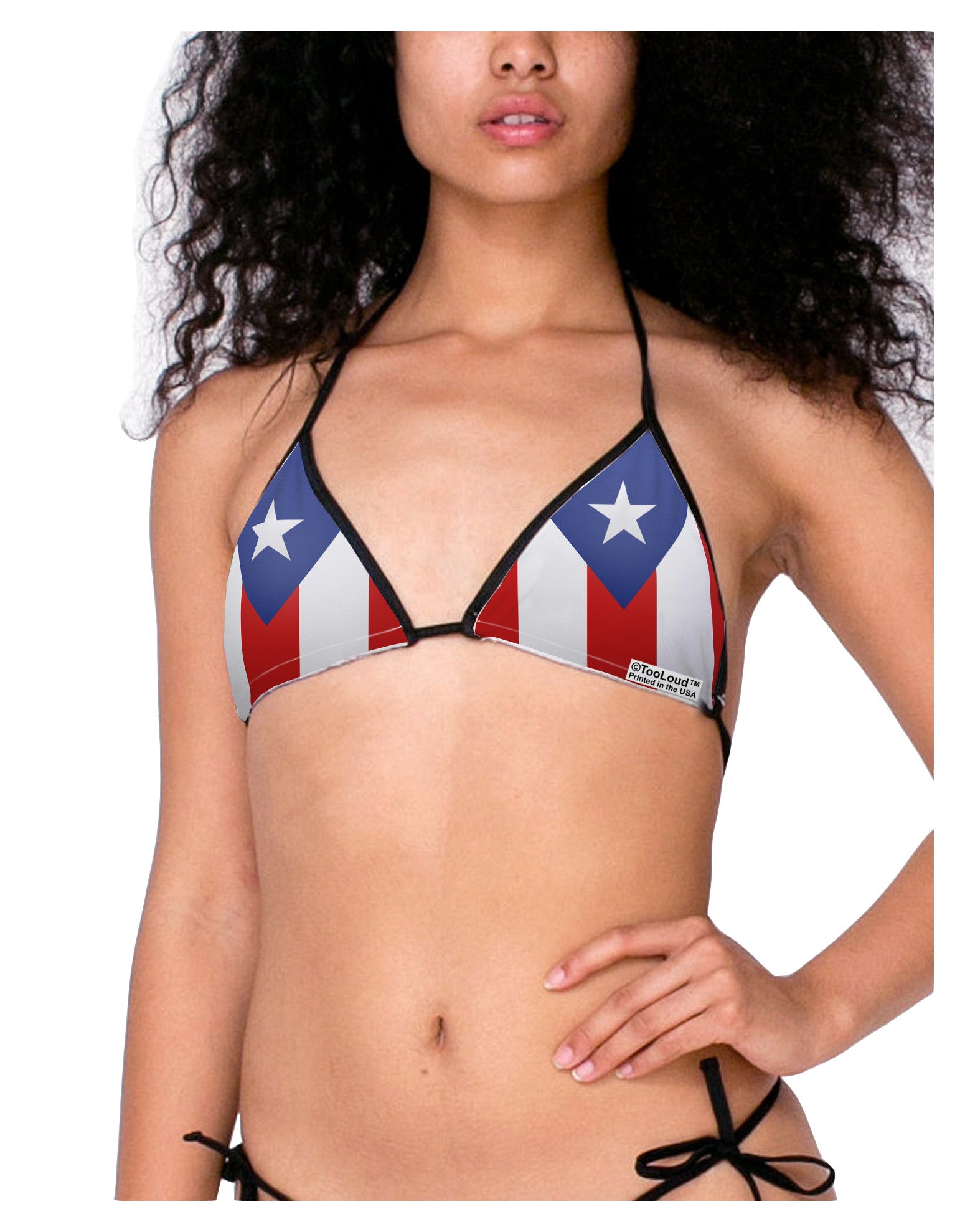 Puerto Rico Flag Aop Swimsuit Bikini Top All Over Print Davson Sales