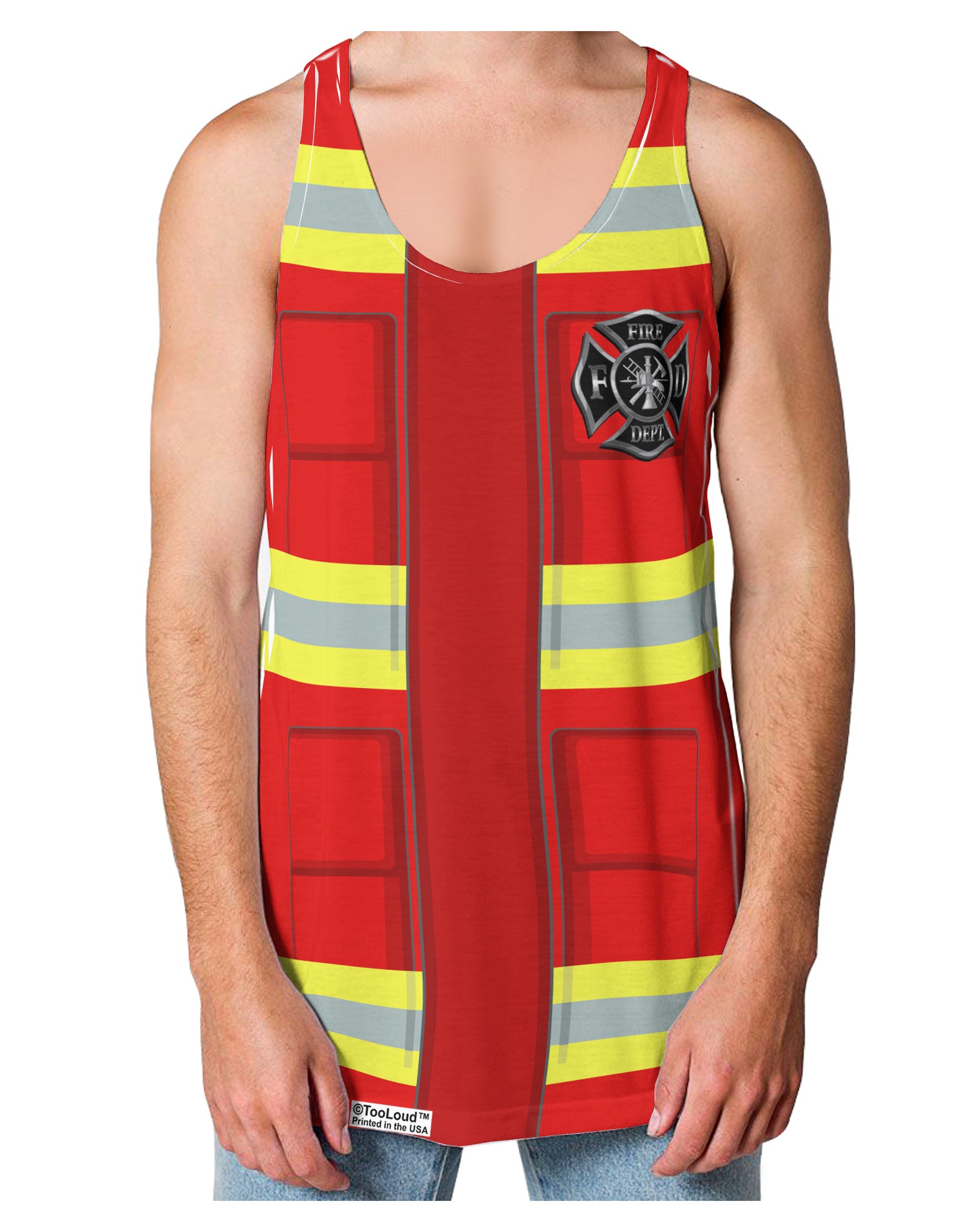 spleet tandarts Donder Firefighter Red AOP Loose Tank Top Dual Sided All Over Print - Davson Sales