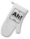 Ah the Element of Surprise Funny Science White Printed Fabric Oven Mitt by TooLoud