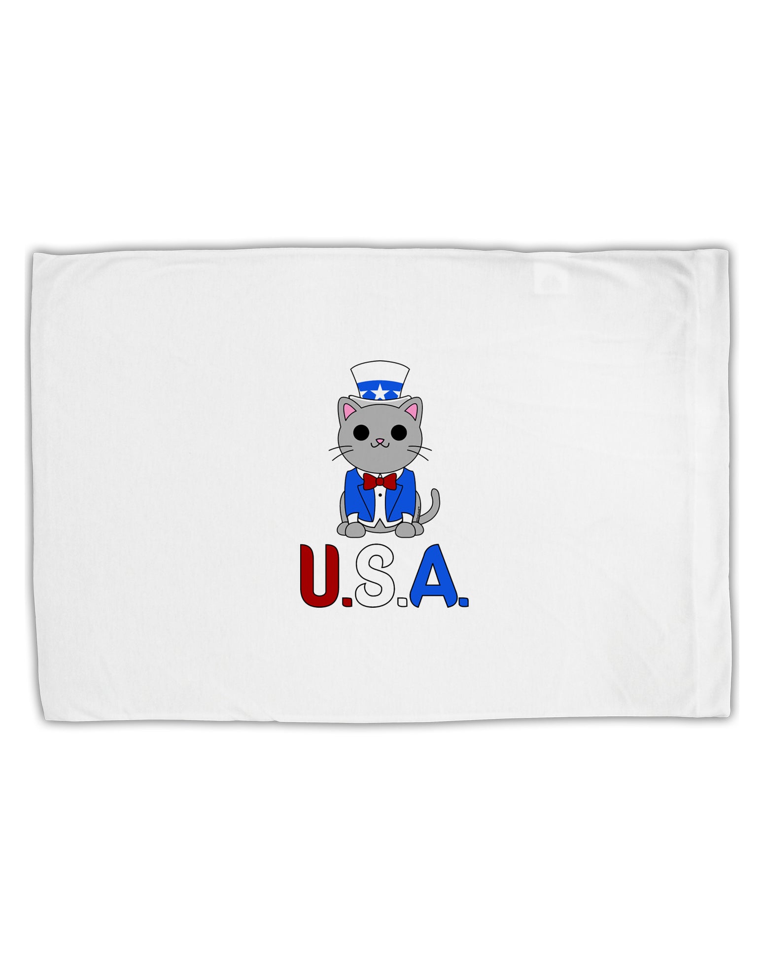 Patriotic Cat - USA Standard Size Polyester Pillow Case by TooLoud