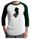 New Jersey - United States Shape Adult Raglan Shirt by TooLoud