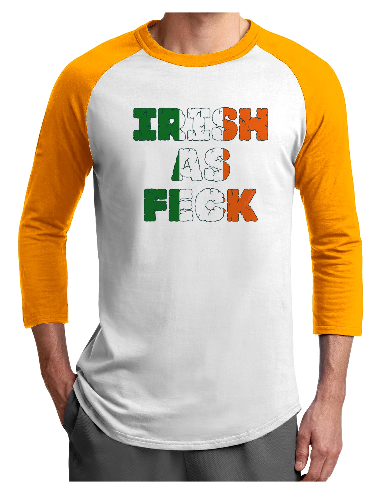 Irish As Feck Funny Adult Raglan Shirt by TooLoud - Davson Sales