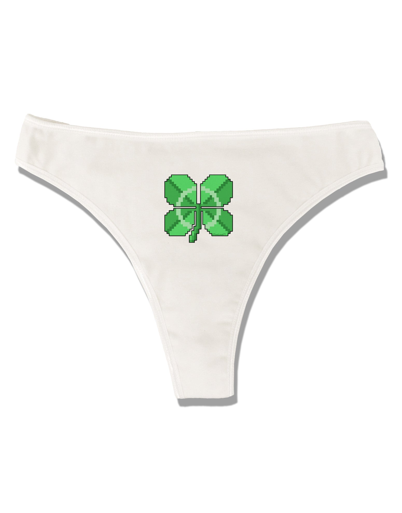 Pixel Four Leaf Clover Womens Thong Underwear - Davson Sales