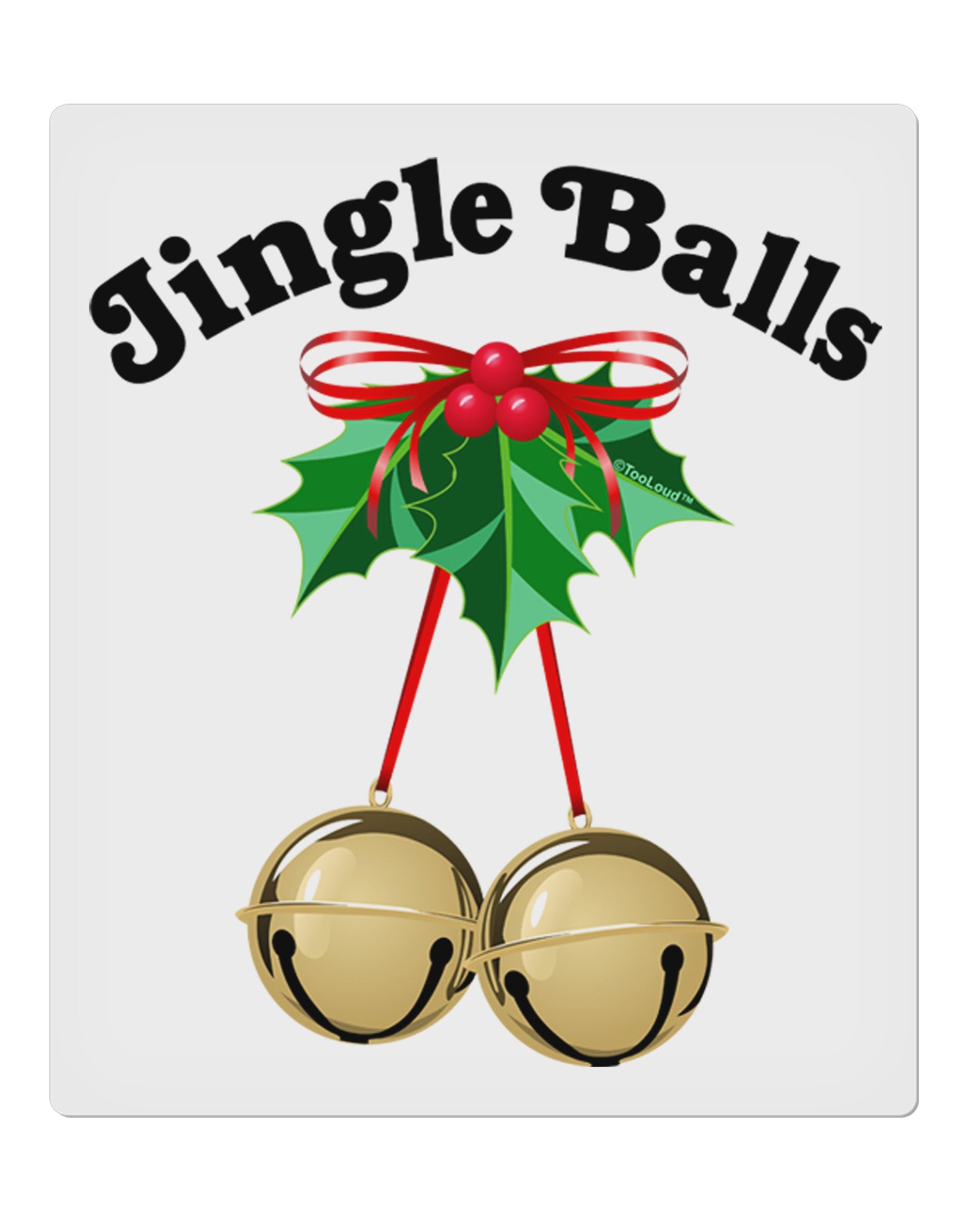 Jingle Balls with Text 9 x 10.5" Rectangular Static Wall Cling Davson