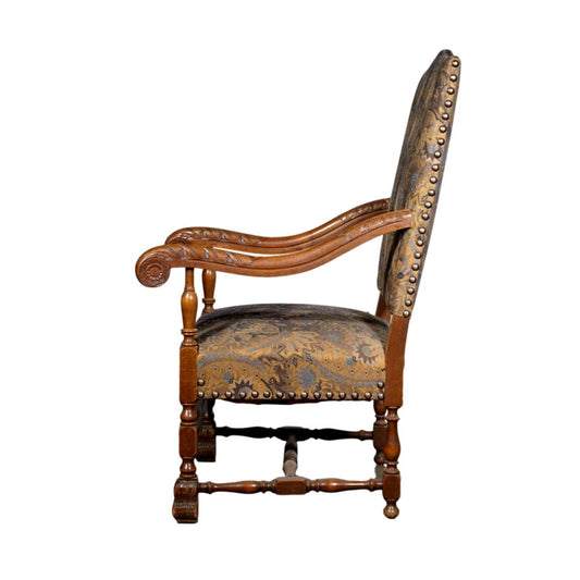 Danish Arm Chair in the Style of Louis XIV – Tiger Oak Brooklyn