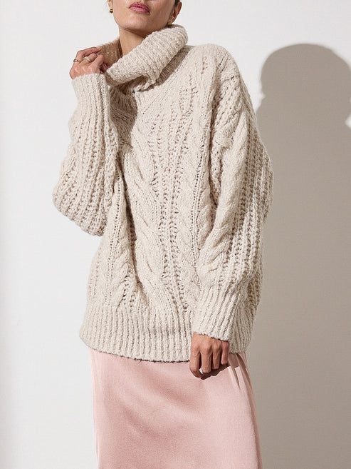 Key To Happiness Knit Duster Cardigan in Light Beige • Impressions