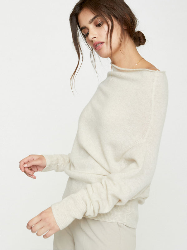 Brochu Walker Women's Off Shoulder Cashmere Sweater in Cream