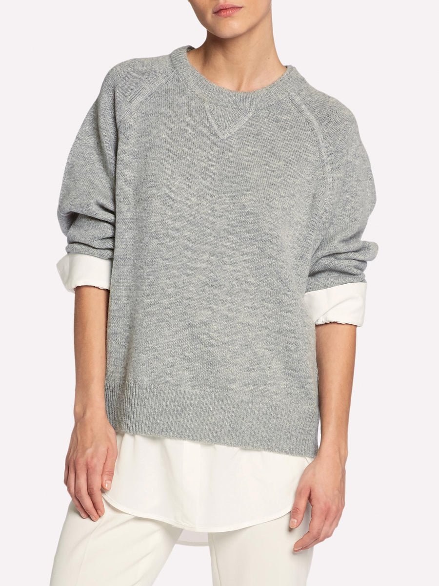 Brochu Walker | Women's Layered Sweatshirt Sweater in Husky with White