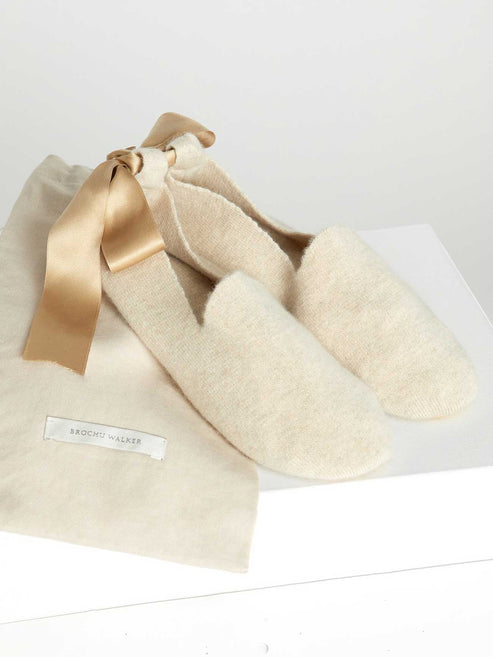 Women's Ribbed Cashmere Socks In Mist Mélange