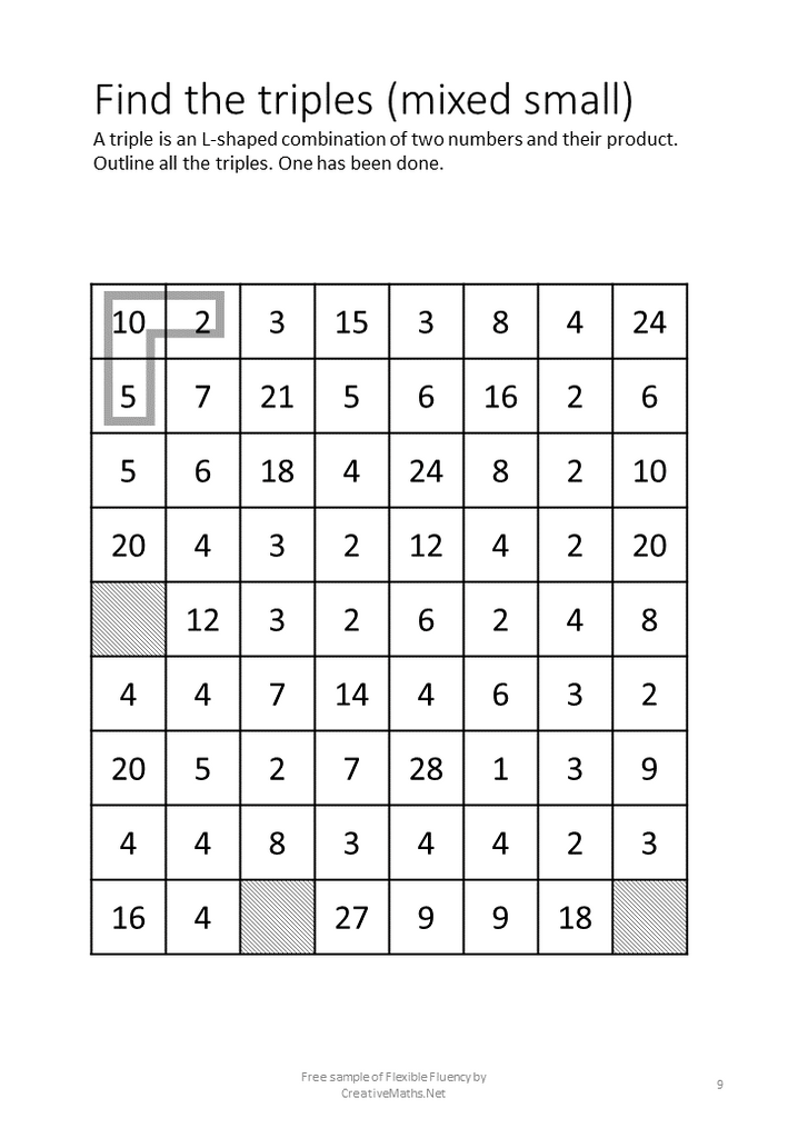 flexible fluency free sample examples from the 2 to 10 series creative maths