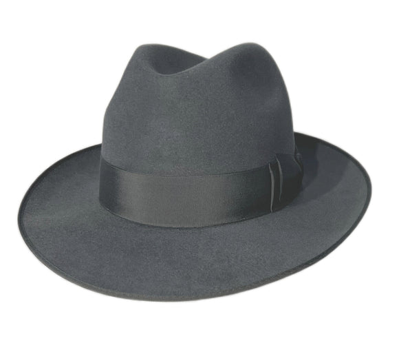 grey and black fedora