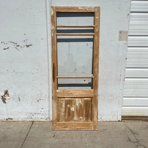 Single 4-Lite Antique Wood Doors - Antiquities Warehouse