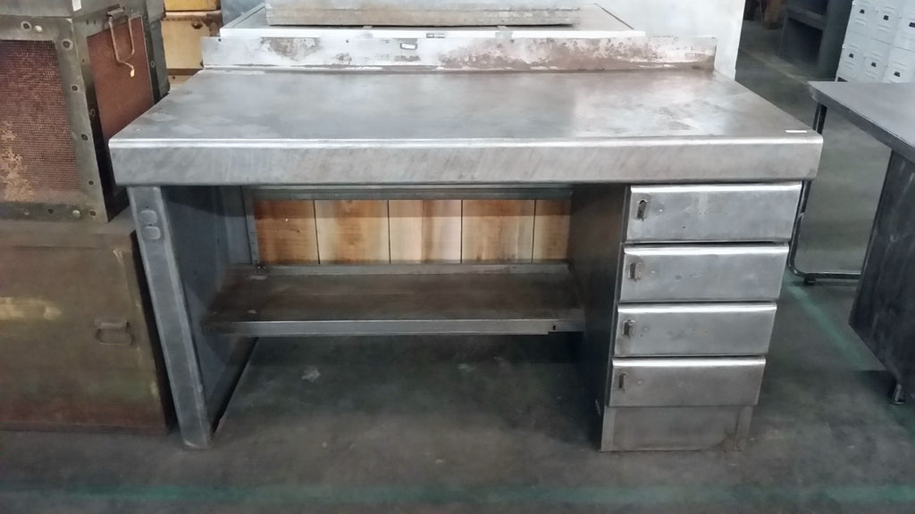 Industrial 4 Drawer Stainless Steel Desk Antiquities Warehouse