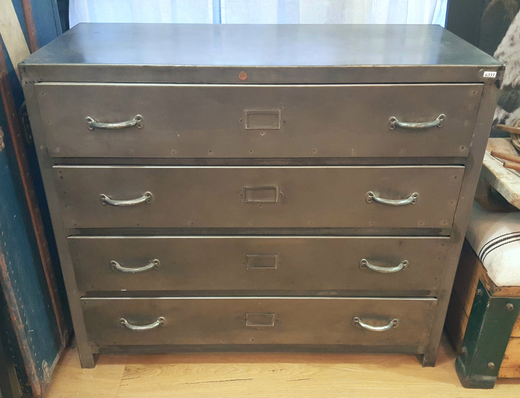 4 Drawer Metal Filing Cabinet Dresser Antiquities Warehouse