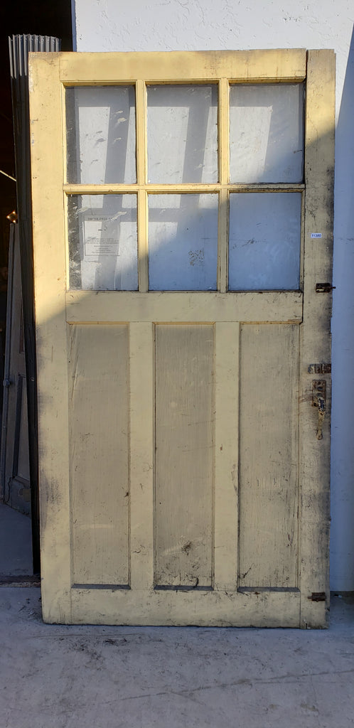 Single Yellow 3 Panel 6 Lite Barn Antique Door – Antiquities Warehouse