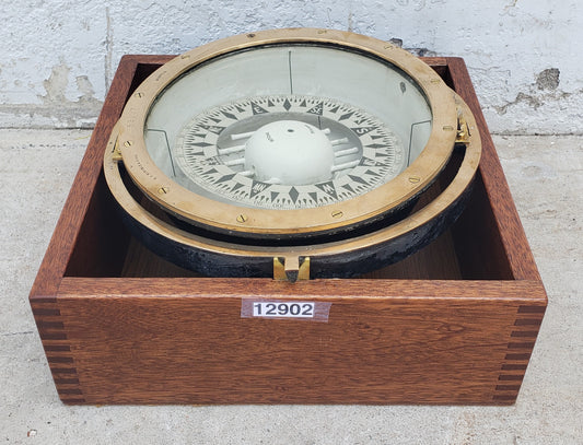 E.S. Ritchie & Sons Boston Nautical Box Ship Compass 1925