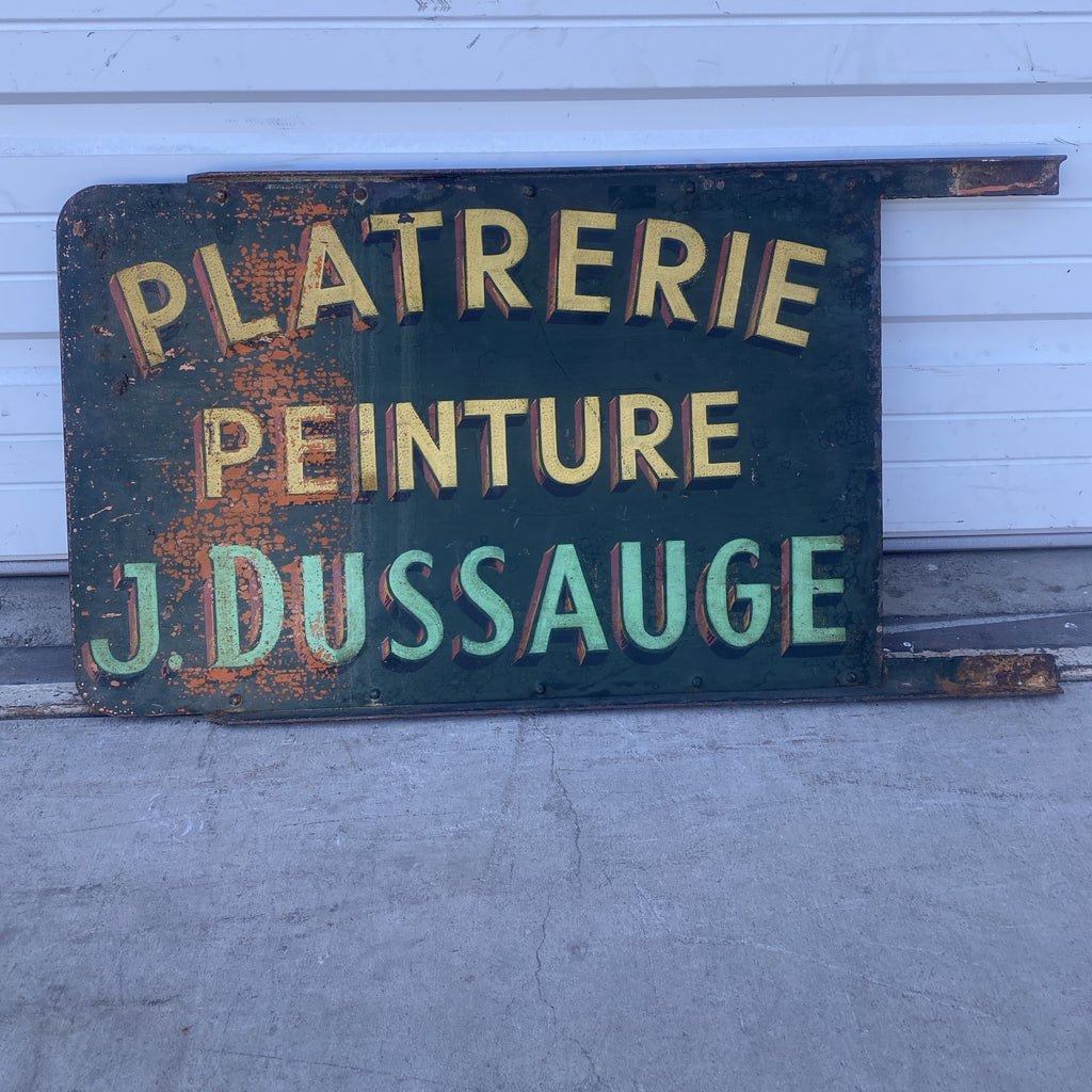"Platrerie Peinture" Metal Double-sided Store Sign