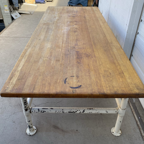 butcher block pipe table