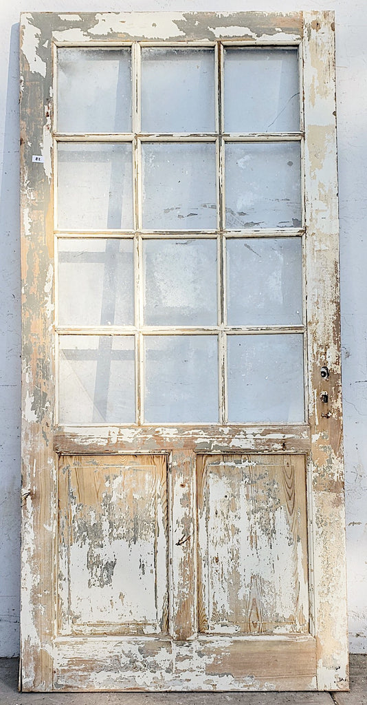 2 Panel 12 Lite Antique White Wood Single Door – Antiquities Warehouse