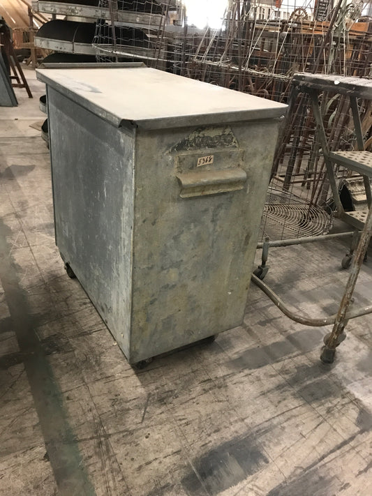 Large Galvanized Metal Container with Handles on Top and Sides –  Antiquities Warehouse