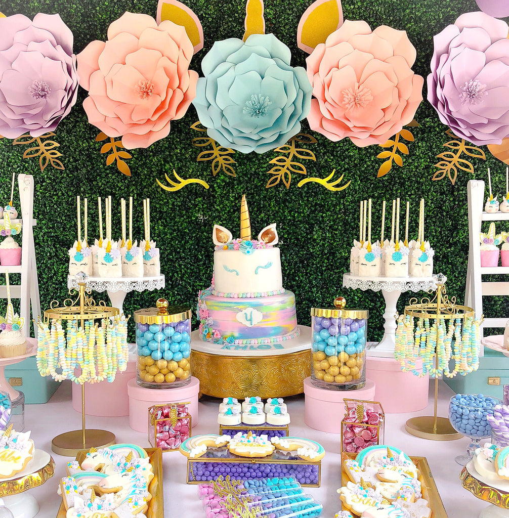 Unicorn 4th Birthday Party | Cake, Cupcakes, Cake Pops, Rice Krispy Tr