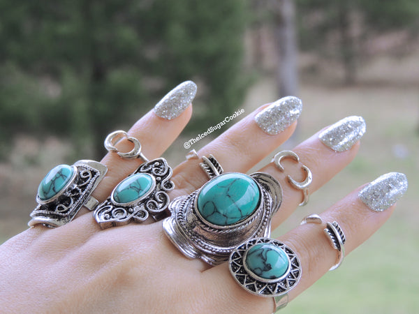 Stellamaris Silver Boho Ring with Larimar Stone – DORSYA