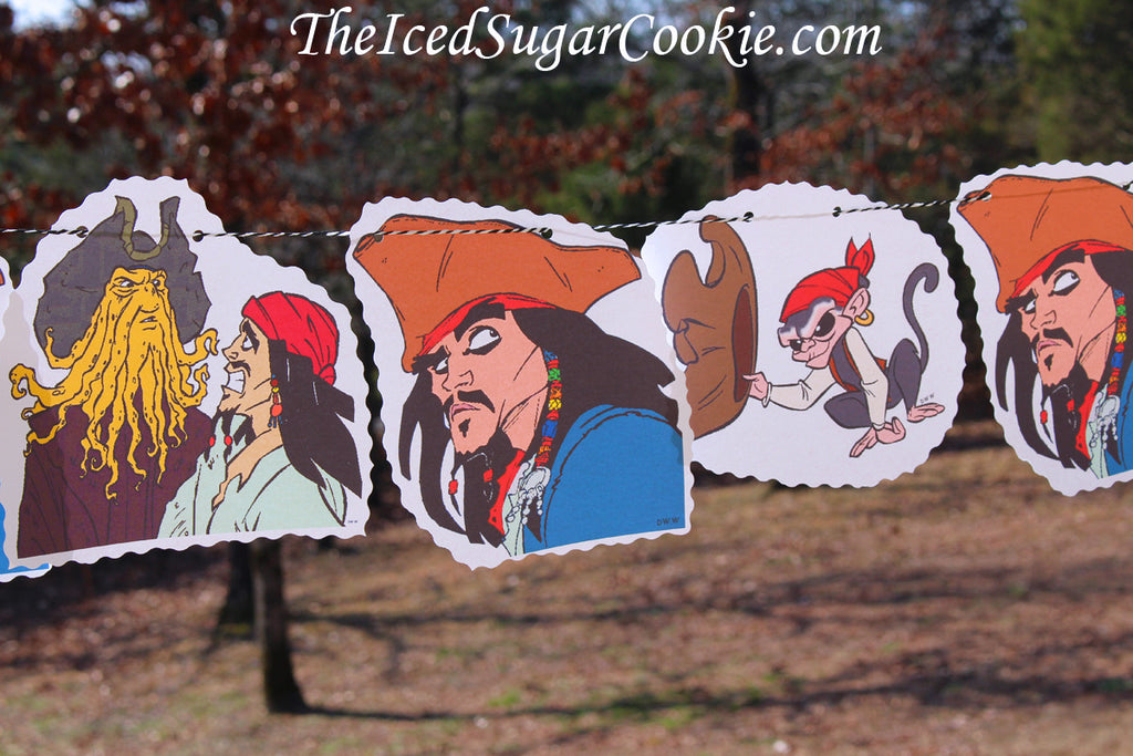 Pirates Of The Caribbean Birthday Party DIY Banner-Jack Sparrow