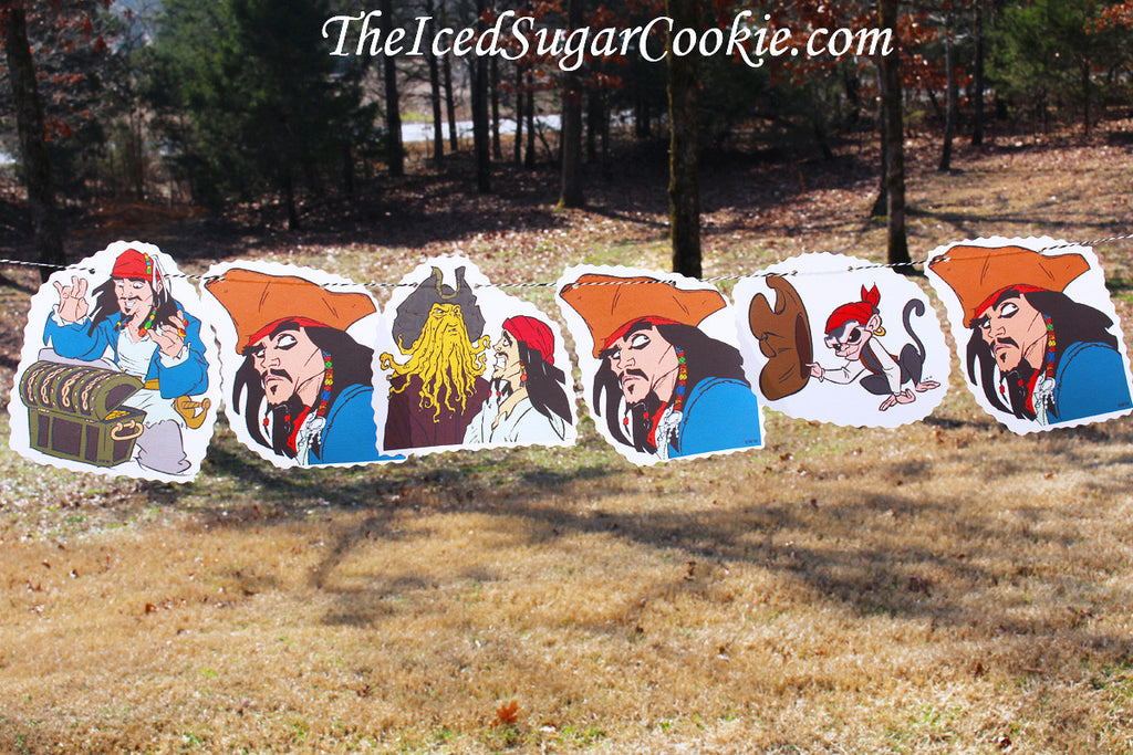 Pirates Of The Caribbean Birthday Party DIY Banner-Jack Sparrow, Jack — The  Iced Sugar Cookie