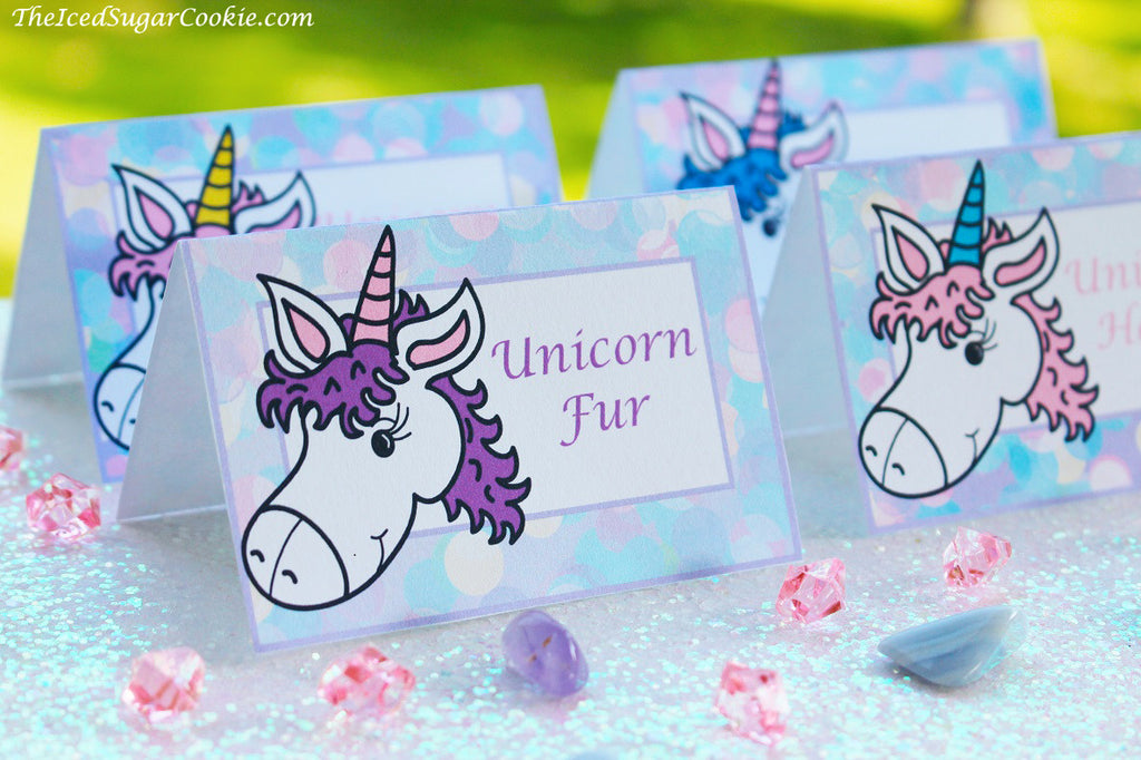 unicorn food label cards printable digital download the iced sugar