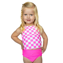 High Neck Crop Tankini Top (Girls) Nav Image 22