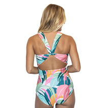 Wide Strap Cross Back One Piece Swimsuit Nav Image 11