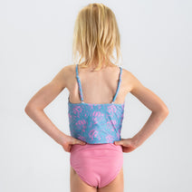 High Neck Crop Tankini Top (Girls) Nav Image 16