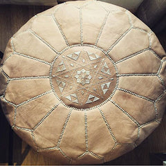 Moroccan Leather Pouf