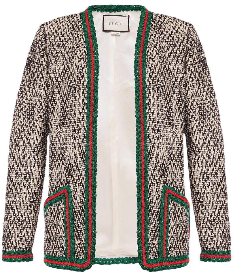 Gucci Size 38 Web Blazer Jacket Black Ivory 610060 5g94 – Bagriculture