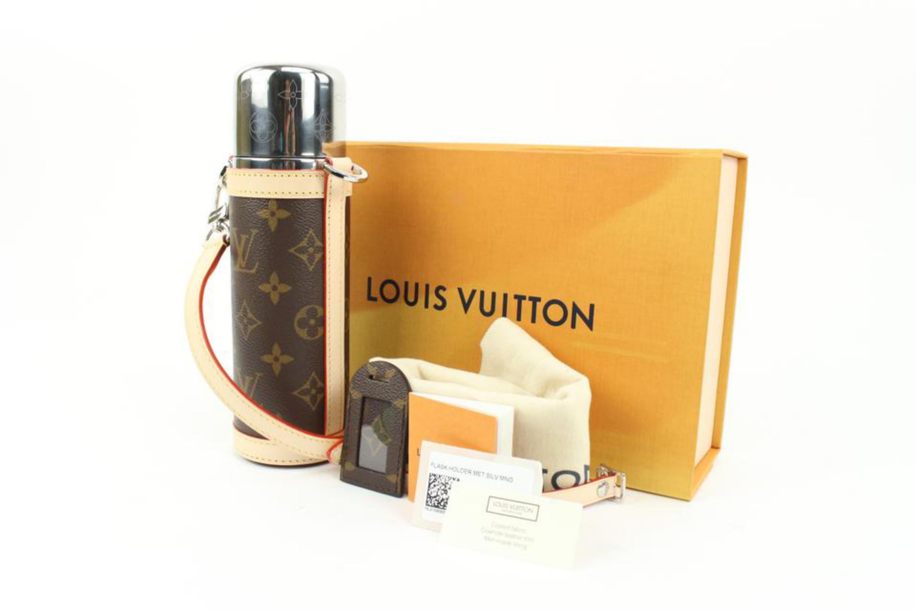 Louis Vuitton Ebene Monogram Coated Canvas NBA Flask Holder Gold