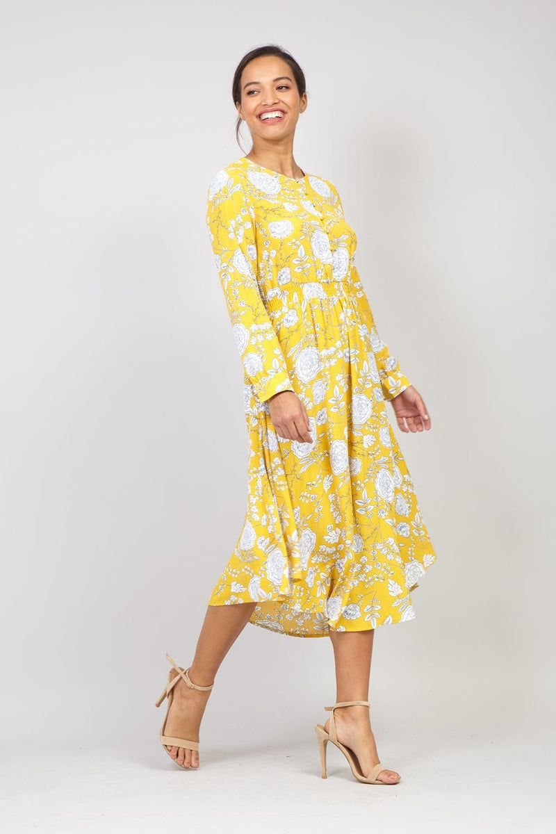 floral tea dresses with sleeves