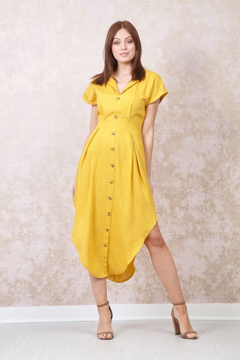 mustard smock dress