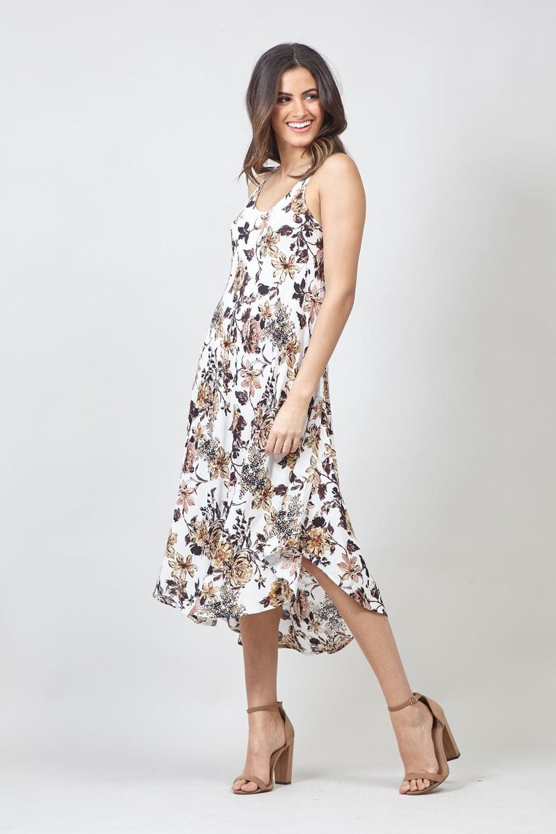 curved hem midi dress